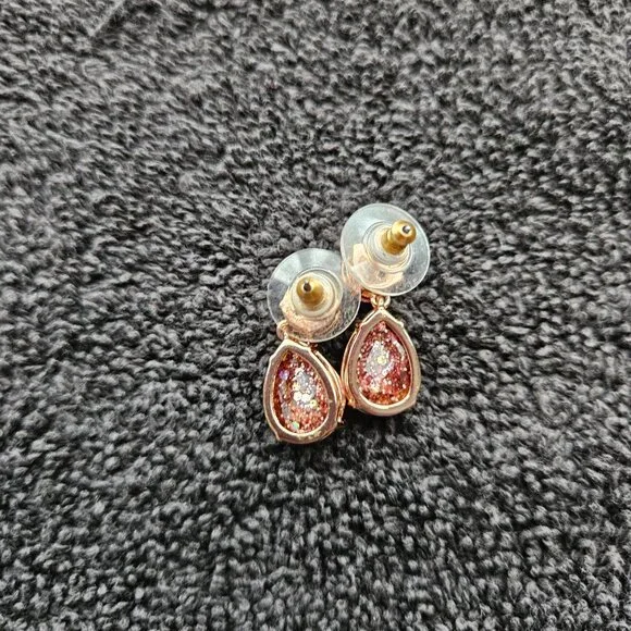 Pink and Rose Gold Sparkle Earrings - Picture 2 of 2